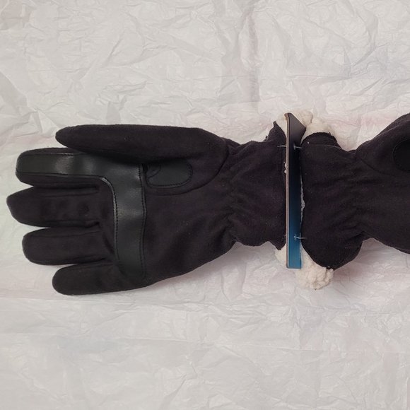 Isotoner Signature smartDRI Microsuede Touchscreen Gloves plush Black L/XL New - Picture 3 of 8